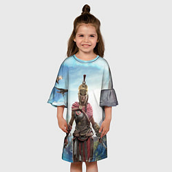 Платье клеш для девочки Воинственная Кассандра, цвет: 3D-принт — фото 2
