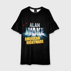 Платье клеш для девочки Alan Wake триллер, цвет: 3D-принт