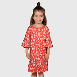Платье клеш для девочки Смех Санты Ho Ho Ho, цвет: 3D-принт — фото 2