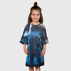 Платье клеш для девочки ASSASSINS CREED VALHALLA ВАЛХАЛЛА, цвет: 3D-принт — фото 2