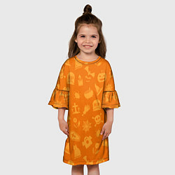 Платье клеш для девочки ТЕПЛЫЙ ХЕЛЛОУИН, цвет: 3D-принт — фото 2