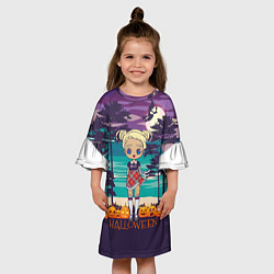 Платье клеш для девочки Кукла аниме на море Хеллоуин, цвет: 3D-принт — фото 2