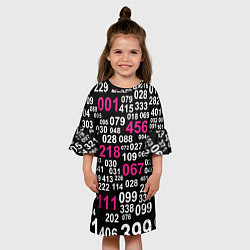 Платье клеш для девочки Игра в кальмара: Номера, цвет: 3D-принт — фото 2