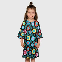 Платье клеш для девочки Flоwers, цвет: 3D-принт — фото 2