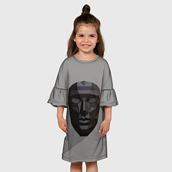 Платье клеш для девочки Игра в кальмара: Распорядитель, цвет: 3D-принт — фото 2