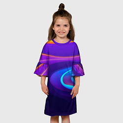 Платье клеш для девочки Аква принт, цвет: 3D-принт — фото 2