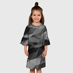 Платье клеш для девочки Чб абстракция, цвет: 3D-принт — фото 2