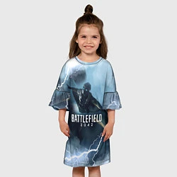Платье клеш для девочки WINGSUIT BATTLEFIELD 2042, цвет: 3D-принт — фото 2