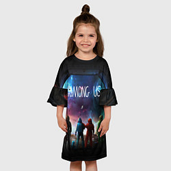 Платье клеш для девочки AMONG US SPACE IMPOSTOR, цвет: 3D-принт — фото 2