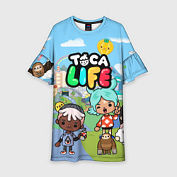 Платье клеш для девочки Toca Life, цвет: 3D-принт