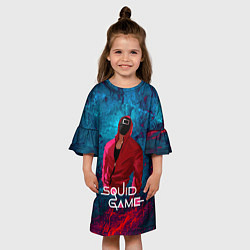Платье клеш для девочки Сериал Squid game Игра в кальмара, цвет: 3D-принт — фото 2