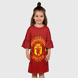 Платье клеш для девочки Manchester United F C, цвет: 3D-принт — фото 2