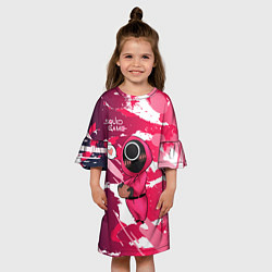 Платье клеш для девочки Девушка Игра в кальмара цвета 3D-принт — фото 2