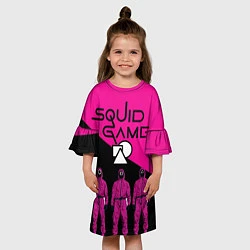Платье клеш для девочки Игра в Кальмара-Стражи, цвет: 3D-принт — фото 2