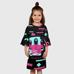 Платье клеш для девочки Игра в кальмара Squid Game ,, цвет: 3D-принт — фото 2