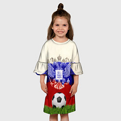Платье клеш для девочки Российский футбол, цвет: 3D-принт — фото 2