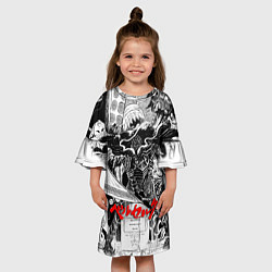 Платье клеш для девочки АНИМЕ БЕРСЕРК BERSERK, цвет: 3D-принт — фото 2