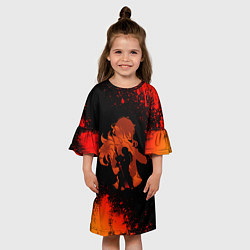 Платье клеш для девочки ДИЛЮК DILUC ГЕНШИН, цвет: 3D-принт — фото 2