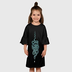 Платье клеш для девочки Вьющаяся змея, цвет: 3D-принт — фото 2