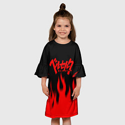 Платье клеш для девочки Берсерк огонь, цвет: 3D-принт — фото 2
