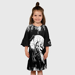 Платье клеш для девочки Крик Хэллоуин Хоррор Scream Halloween, цвет: 3D-принт — фото 2