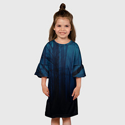 Платье клеш для девочки Gloomy forest, цвет: 3D-принт — фото 2