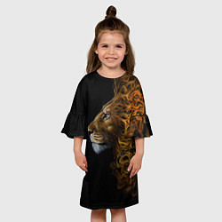 Платье клеш для девочки ПЛАМЕННЫЙ ЛЕВ, цвет: 3D-принт — фото 2
