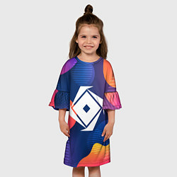 Платье клеш для девочки РОБЛОКС ЛОГО LOGO, цвет: 3D-принт — фото 2