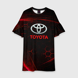 Платье клеш для девочки Toyota Неоновые соты, цвет: 3D-принт