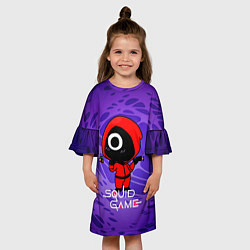 Платье клеш для девочки Игра в кальмара: Девочка, цвет: 3D-принт — фото 2