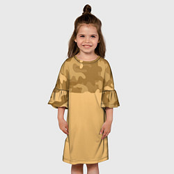 Платье клеш для девочки Песочный, цвет: 3D-принт — фото 2