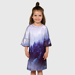 Платье клеш для девочки ЛЕСНОЙ ТУМАН, цвет: 3D-принт — фото 2