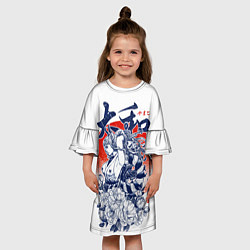 Платье клеш для девочки Ямато девушка самурай Ван Пис, цвет: 3D-принт — фото 2