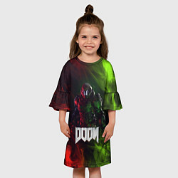 Платье клеш для девочки Doomguy Doom, цвет: 3D-принт — фото 2