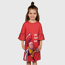 Платье клеш для девочки Ванпачмен удар, цвет: 3D-принт — фото 2