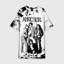 Платье клеш для девочки Maneskin Монэскин, рок - группа, цвет: 3D-принт