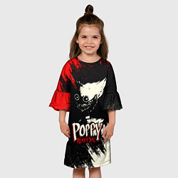 Платье клеш для девочки Poppy Playtime: Red & Black, цвет: 3D-принт — фото 2