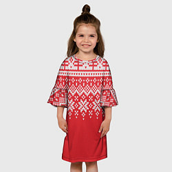Платье клеш для девочки Knitted Pattern, цвет: 3D-принт — фото 2