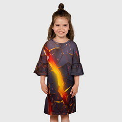 Платье клеш для девочки ТРЕХМЕРНЫЕ ИСКРЫ 3D ПЛИТЫ 3D ИСКРЫ, цвет: 3D-принт — фото 2