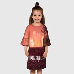 Платье клеш для девочки Battlefield 2042 - Песочные часы, цвет: 3D-принт — фото 2