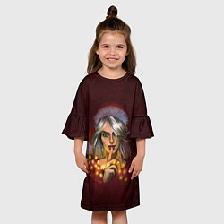Платье клеш для девочки Цирилла The Witcher, цвет: 3D-принт — фото 2