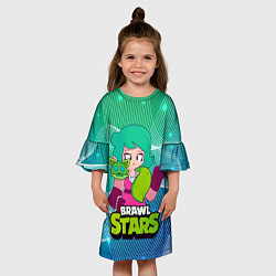 Платье клеш для девочки Рисунок Лолы BrawlStars, цвет: 3D-принт — фото 2
