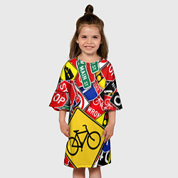 Платье клеш для девочки Главная дорога, цвет: 3D-принт — фото 2