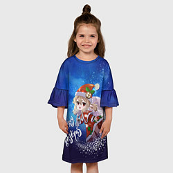 Платье клеш для девочки Рождество Кли, цвет: 3D-принт — фото 2