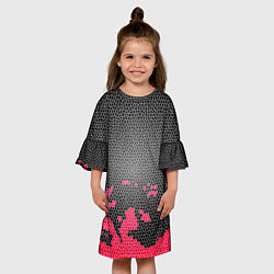 Платье клеш для девочки Угольная черепица, цвет: 3D-принт — фото 2