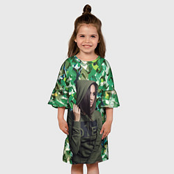 Платье клеш для девочки Olga Buzova - camouflage, цвет: 3D-принт — фото 2