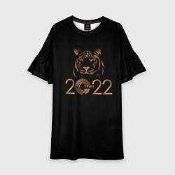 Платье клеш для девочки 2022 Tiger Bronze Theme, цвет: 3D-принт