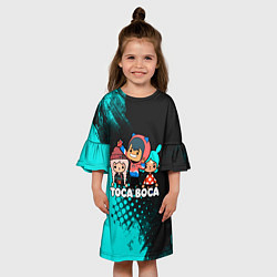 Платье клеш для девочки Toca Boca Рита и Леон, цвет: 3D-принт — фото 2