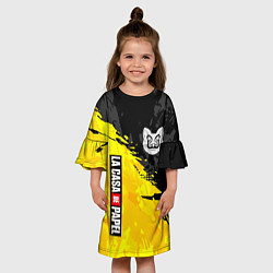 Платье клеш для девочки Бумажный дом Бум бум чао, цвет: 3D-принт — фото 2