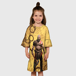 Платье клеш для девочки God of War Kratos Год оф Вар Кратос, цвет: 3D-принт — фото 2